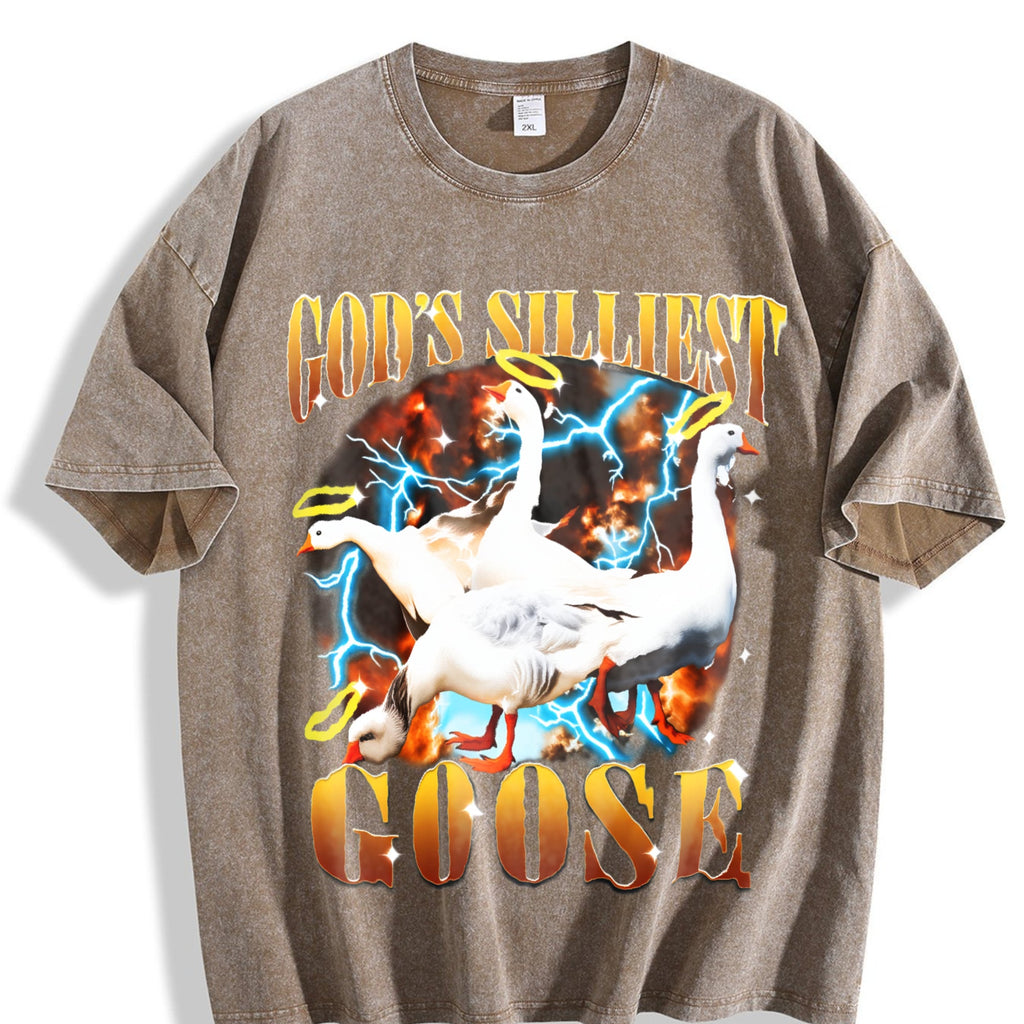 God's Silliest Goose Funny Sarcastic 90s Vintage Washed product image 3