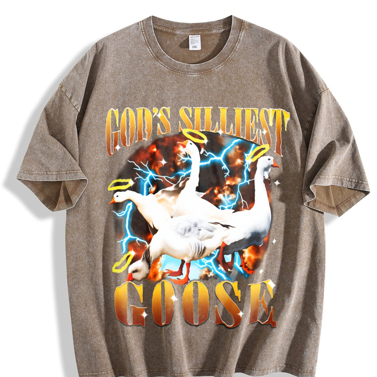 God's Silliest Goose Funny Sarcastic 90s Vintage Washed product image 3