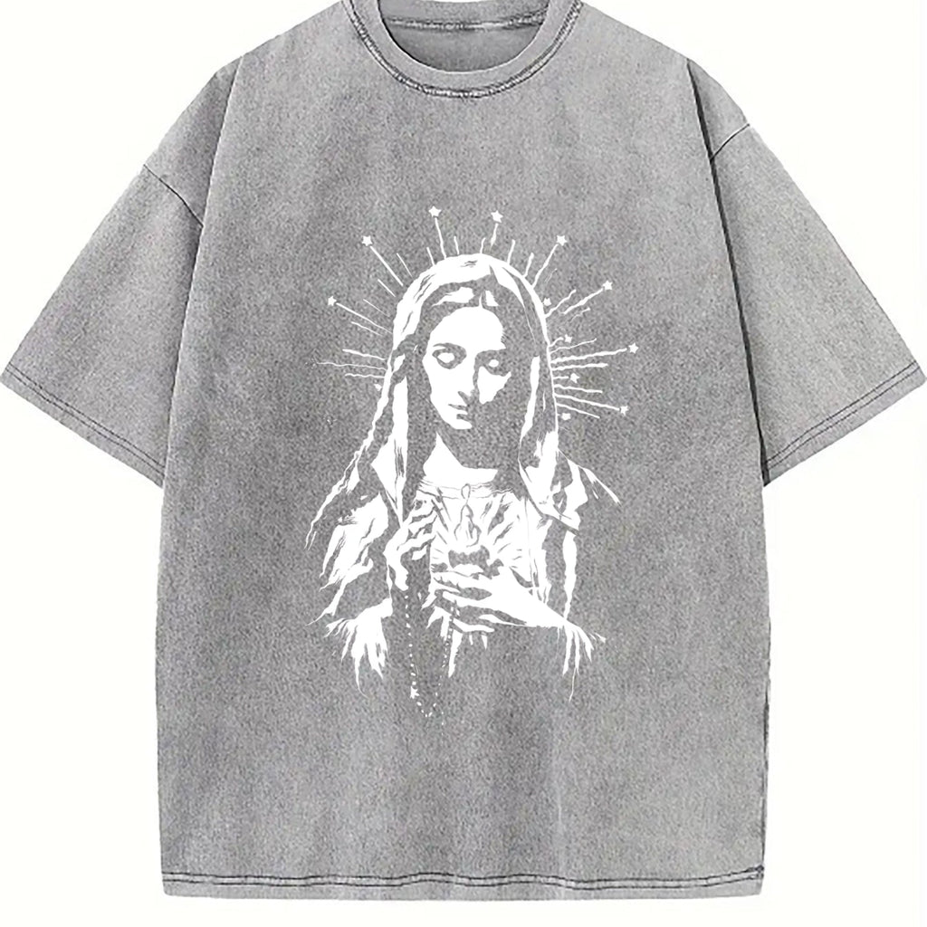 Catholic Icon - Guadalupe And Sacred Heart Vintage Washed product image 5