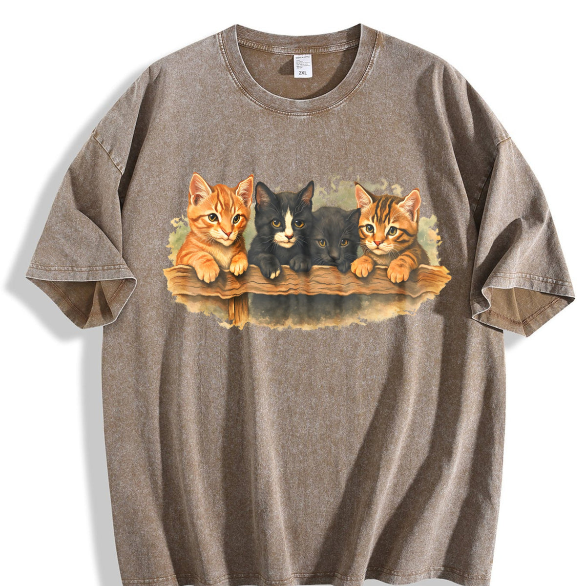 Cute Kitten Vintage Washed T-Shirt product image 3
