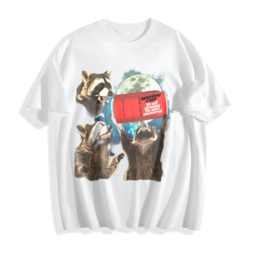 Three Raccoons Red Zero Coke Cotton T-Shirt product image 2