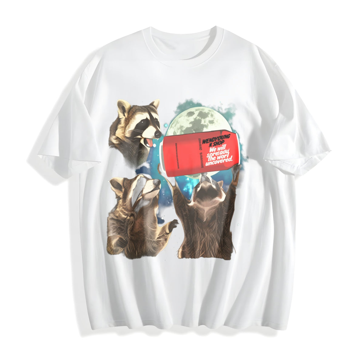 Three Raccoons Red Zero Coke Cotton T-Shirt product image 2