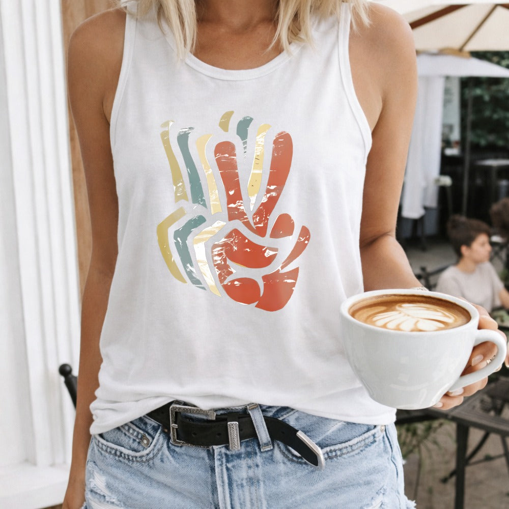 Colorful Abstract Hand Regular - Fun Cartoon Letter Women's Tank Top