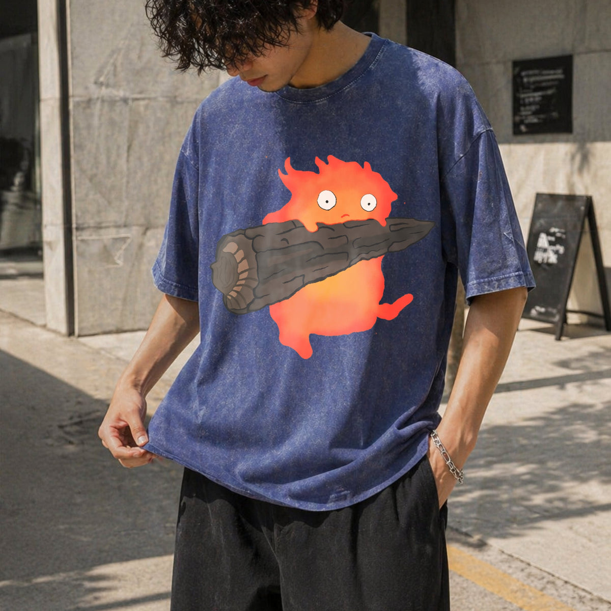 Calcifer's Howl's Moving Castle Vintage Washed T-Shirt product image 8
