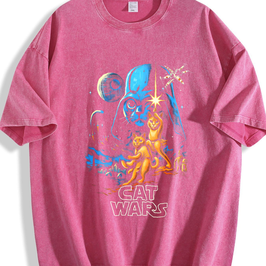 Cat Wars 90s Vintage Washed T-Shirt product image 7