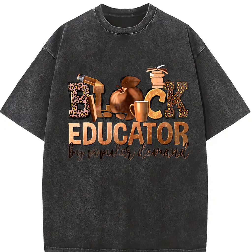 Black Educator Vintage Washed T-Shirt product image 2
