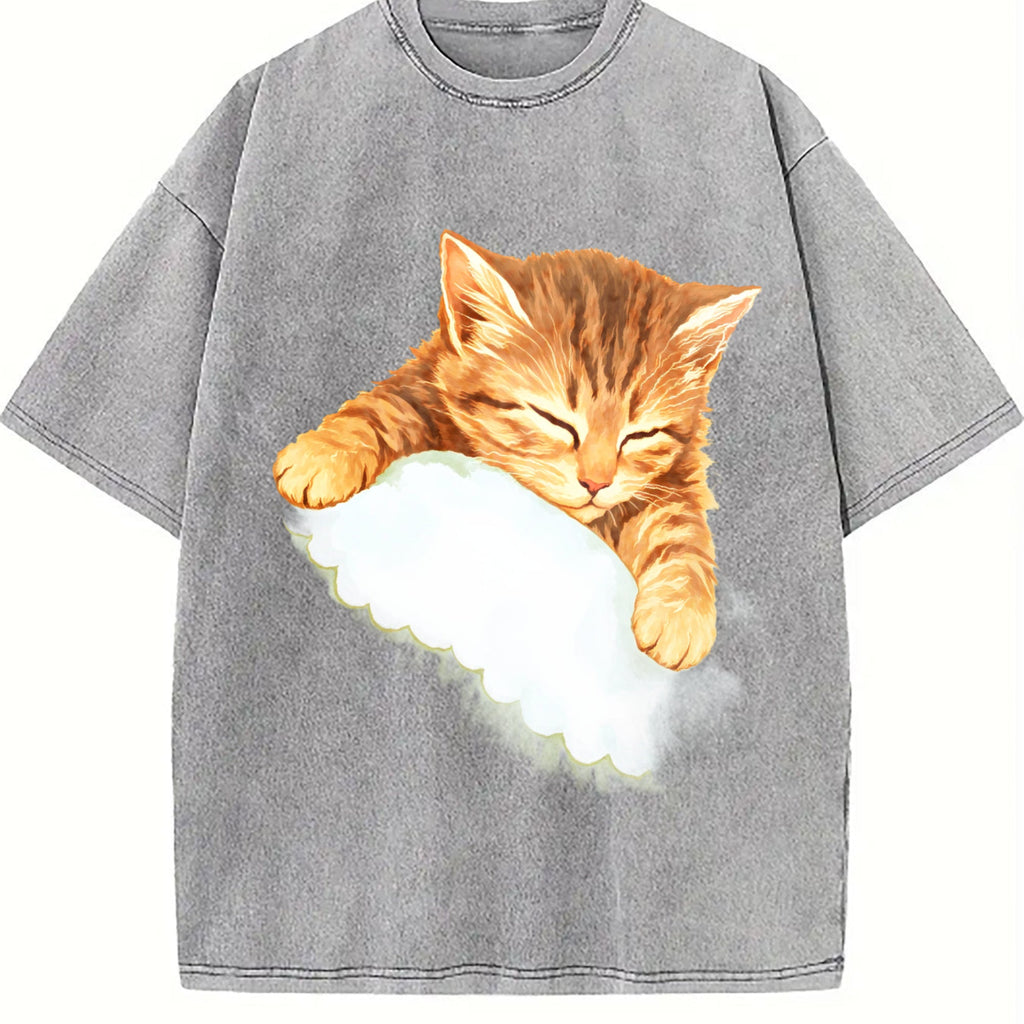 Sleeping Kitten Vintage Washed T-Shirt product image 5