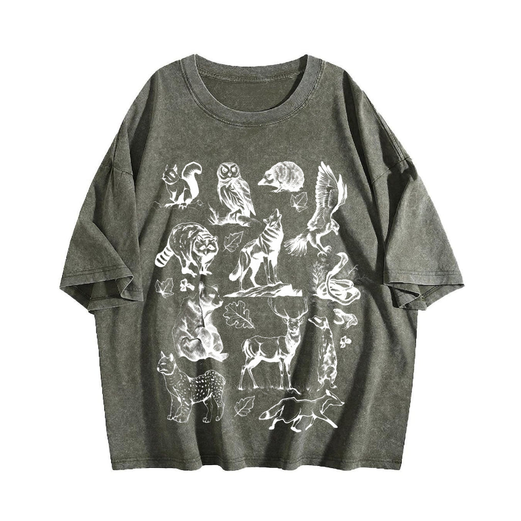 Forest Animals 90s Vintage Washed T-Shirt product image 4