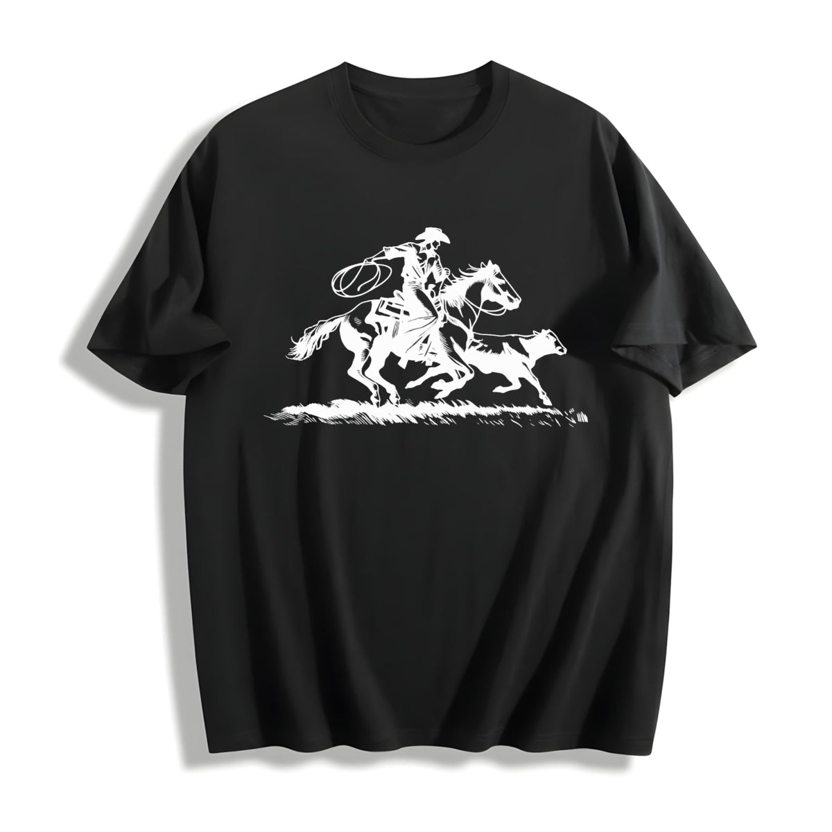 Cowboy Roping Western Country Rodeo Cotton T-Shirt product image 1