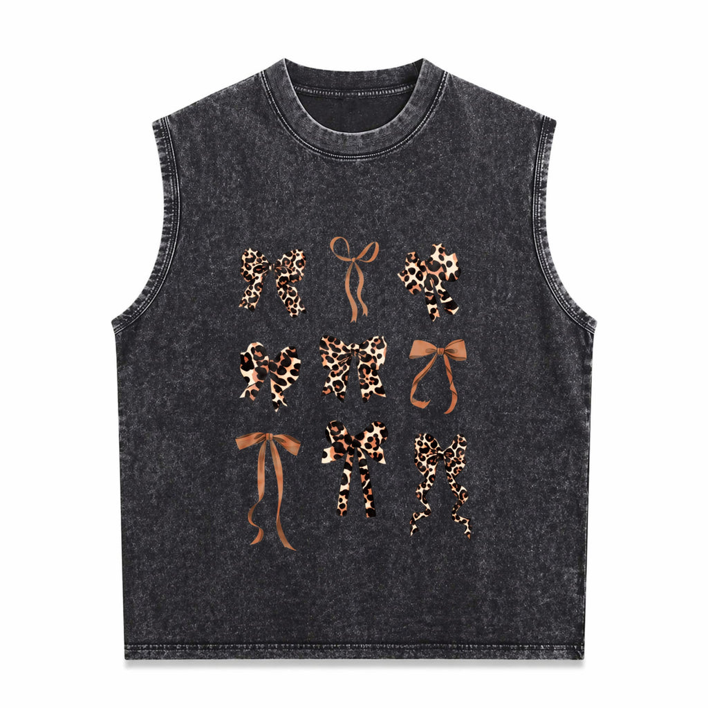 Leopard Material Summer Plus Black Floral Light Floral Men's Washed Tank Top