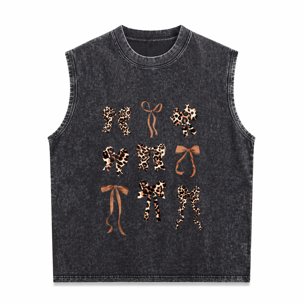Leopard Material Summer Plus Black Floral Light Floral Men's Washed Tank Top