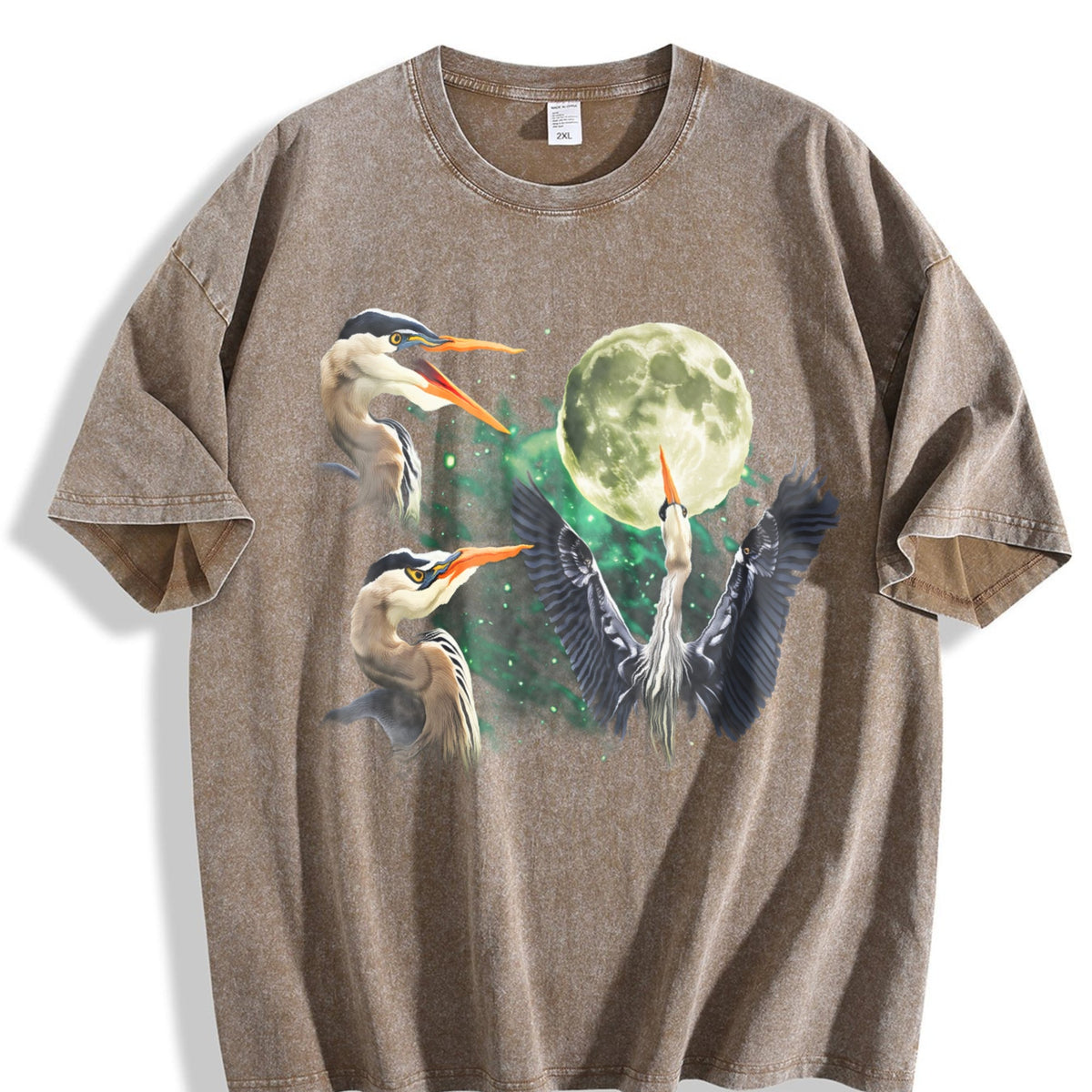 Great Blue Heron Moon Vintage Washed T-Shirt product image 3