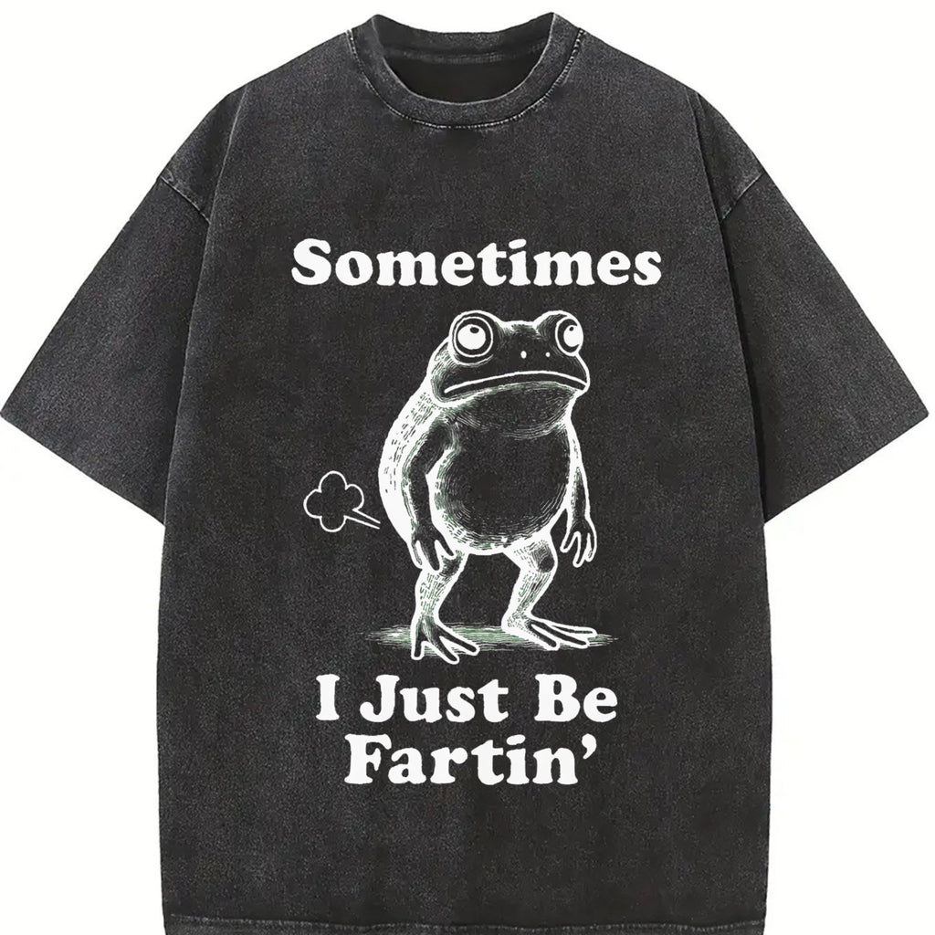 Sometimes I Just Be Fartin' Frog Vintage Washed T-Shirt product image 2