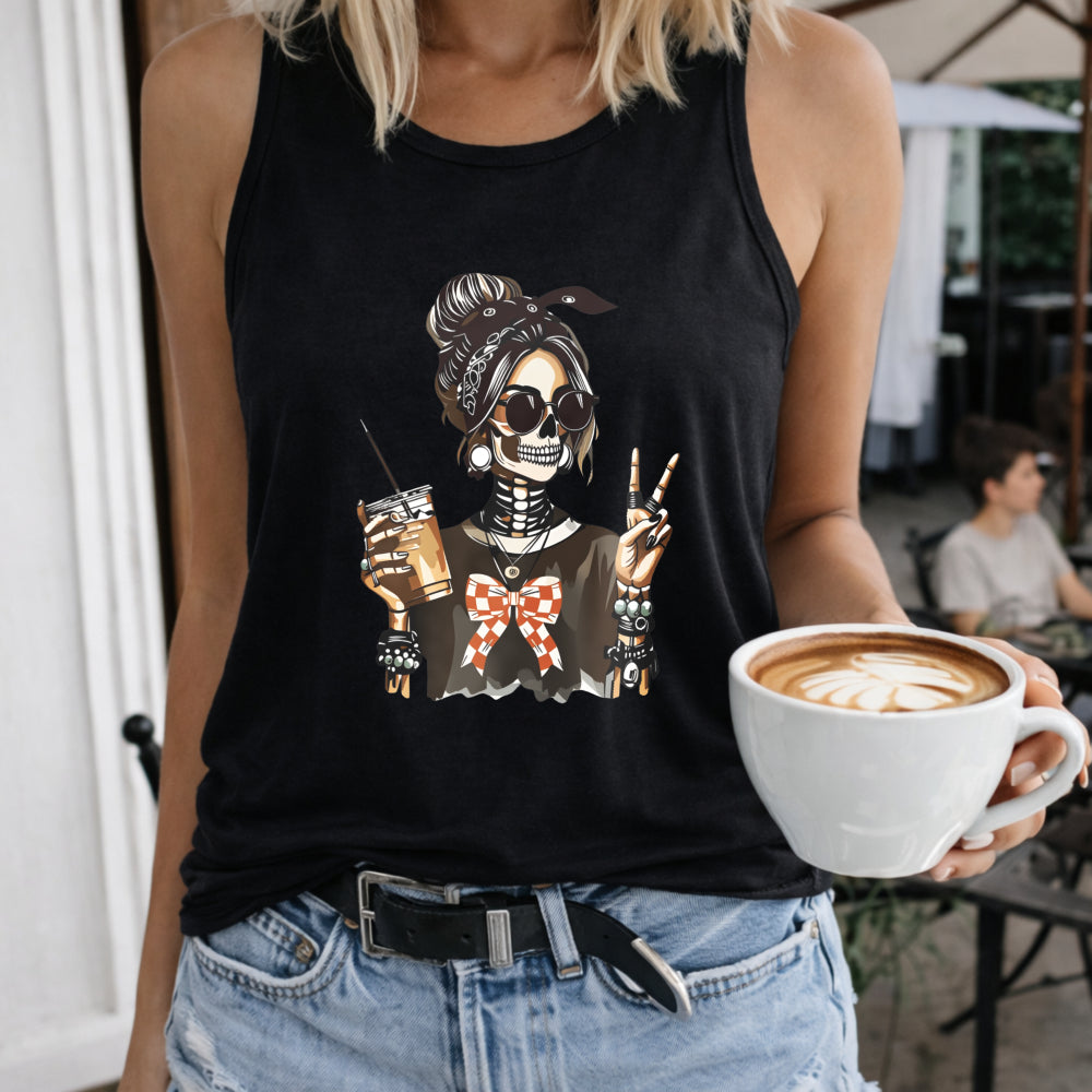 Coffee Skeleton Woman Women's Tank Top