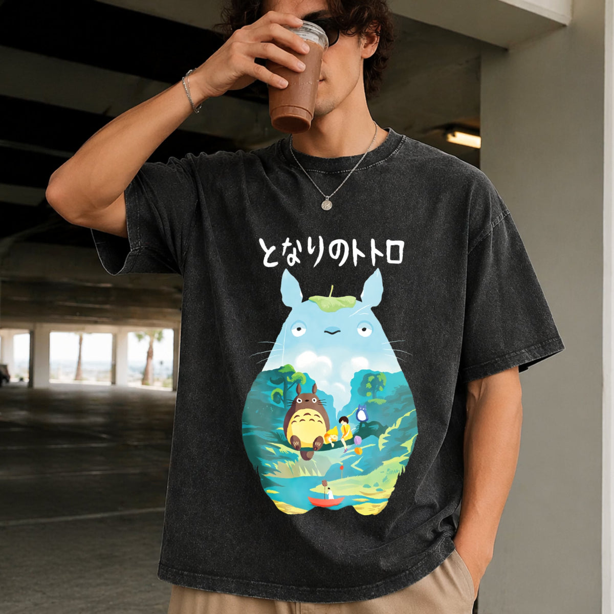 Ghibli Totoro Vintage Washed T-Shirt product image 2