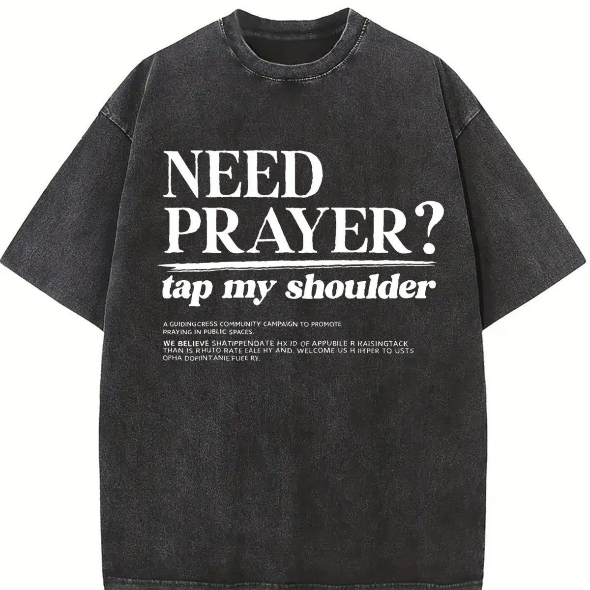 Need Prayer Tap My Shoulder Vintage Washed T-Shirt product image 2