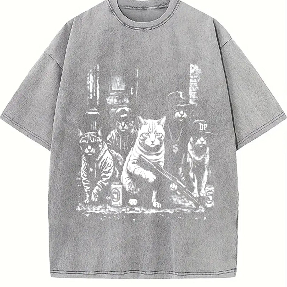 Gangsta Cats Vintage Washed T-Shirt product image 5