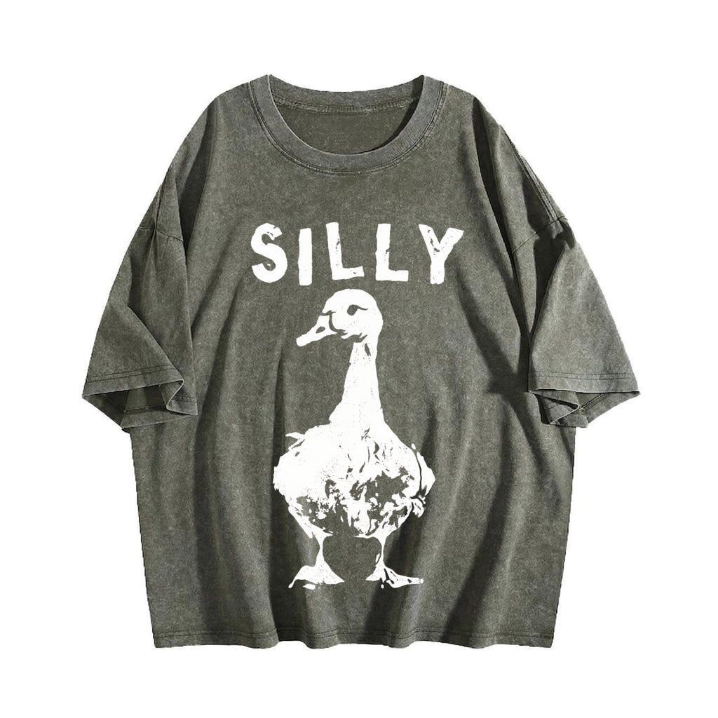 Silly Goose Boxy Classic Animal Meme Y2K Vintage Washed product image 4