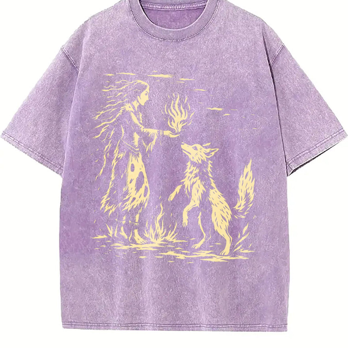 American Native Wolf Vintage Washed T-Shirt product image 6