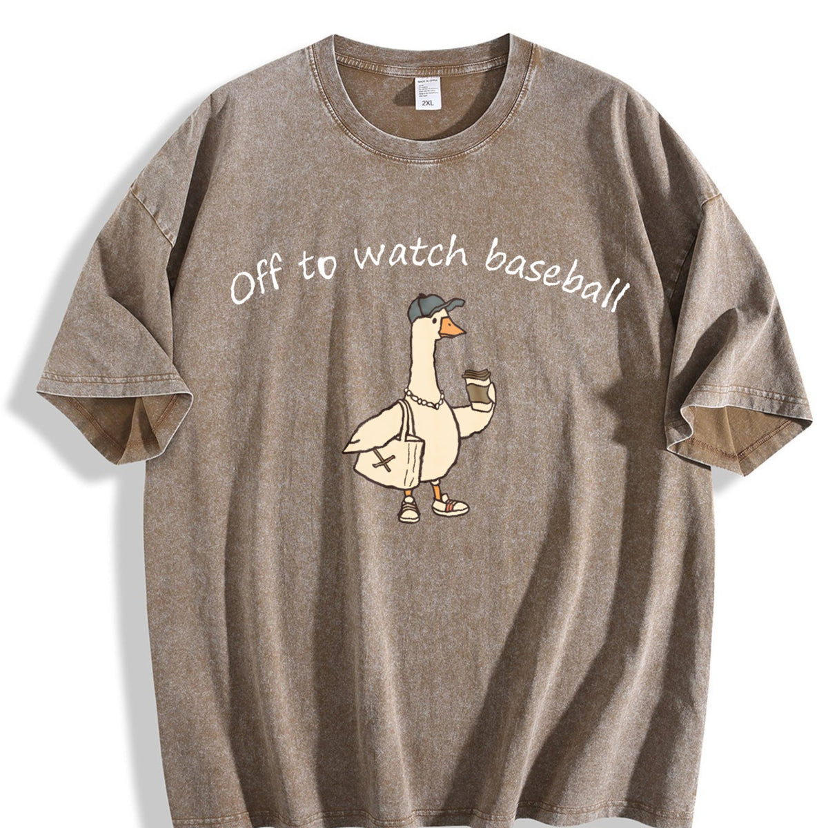 Off To Watch Baseball Goose Vintage Washed T-Shirt product image 3