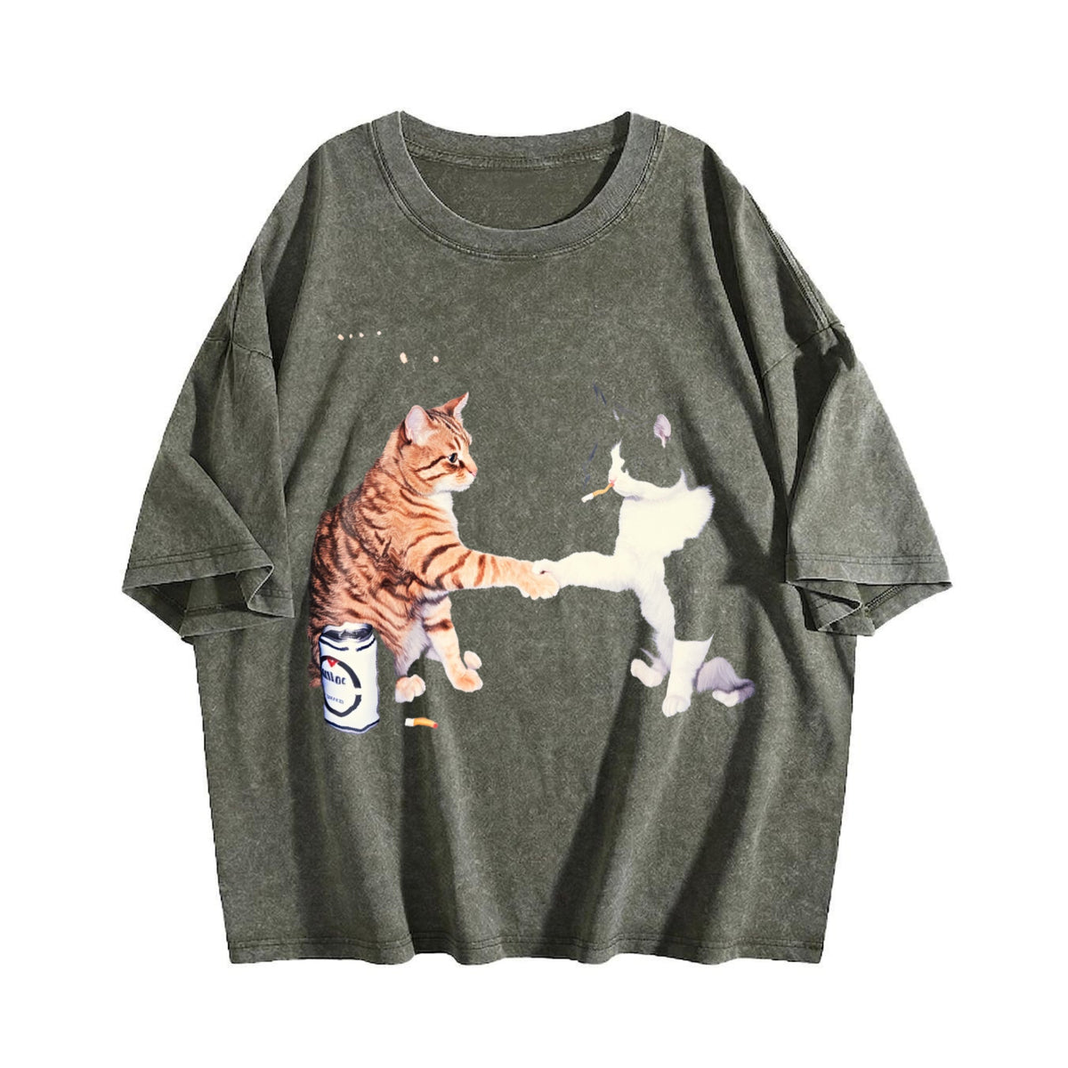 Smoking Cats Vintage Washed T-Shirt product image 4