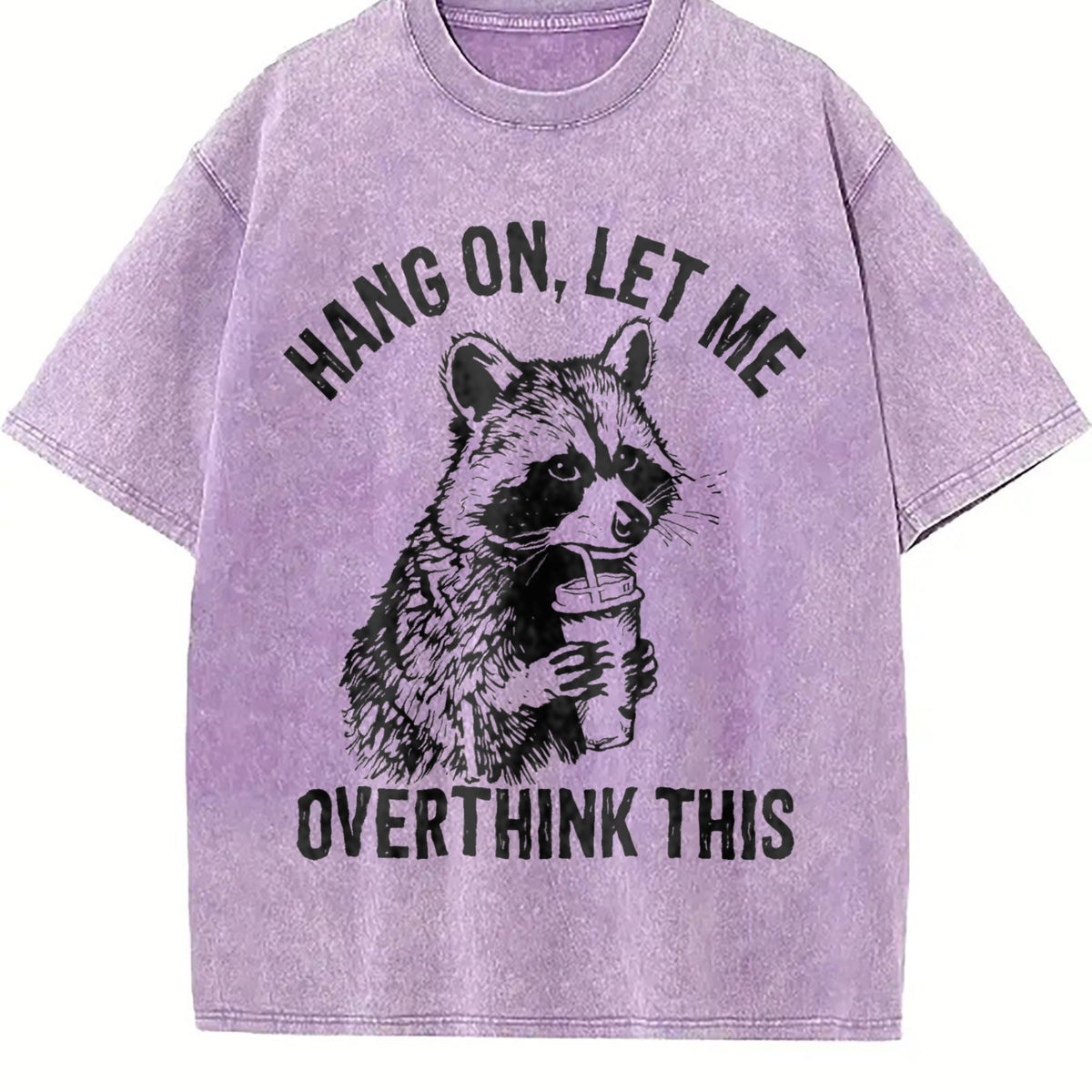 Hang On Let Me Overthink This Raccoon Vintage Washed T-Shirt product image 6
