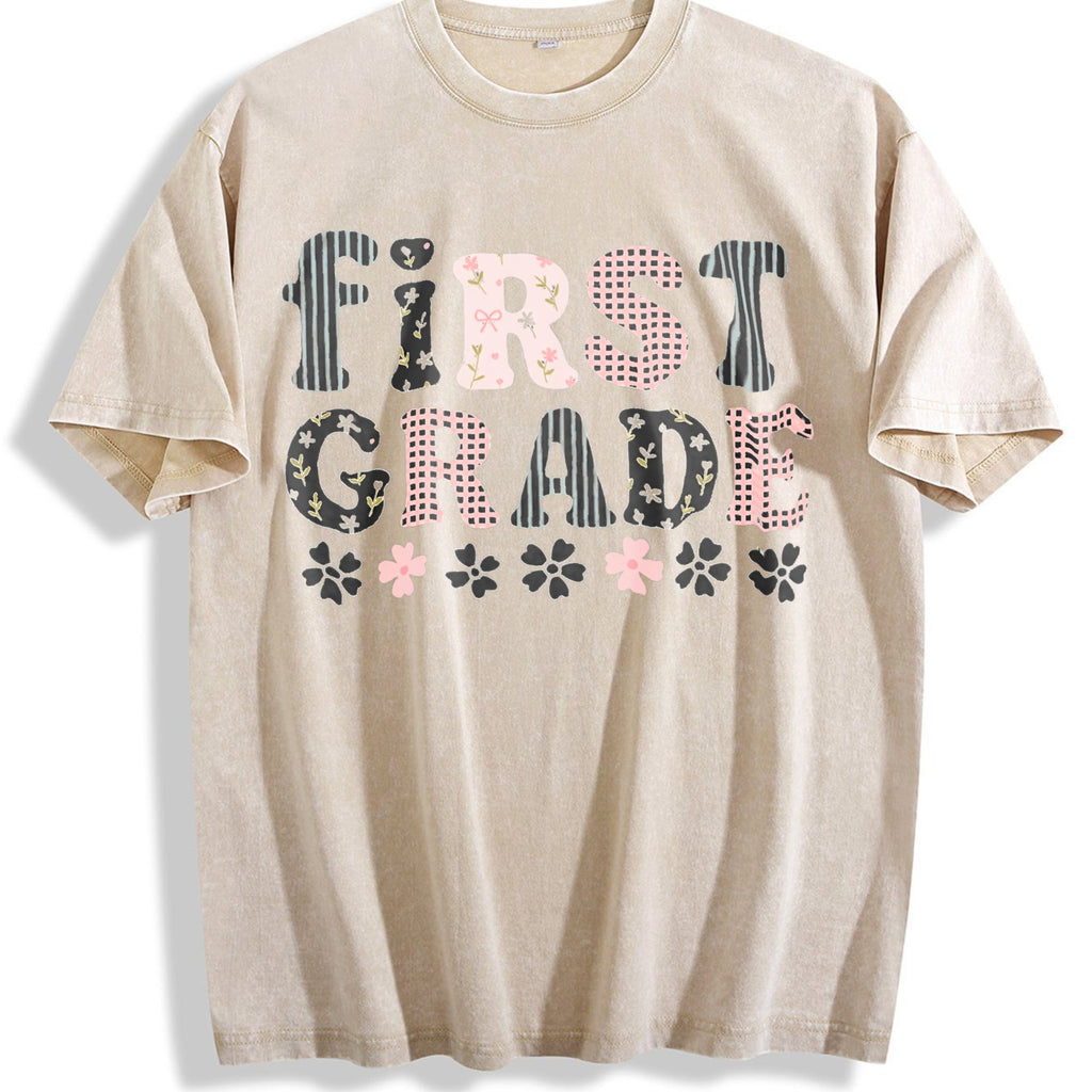 First Grade Teacher Vintage Washed T-Shirt product image 1