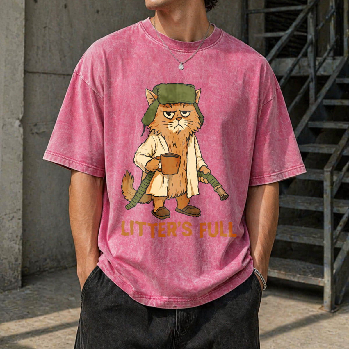 Full Funny Cat Lovers Christmas Xmas Vintage Washed T-Shirt product image 7