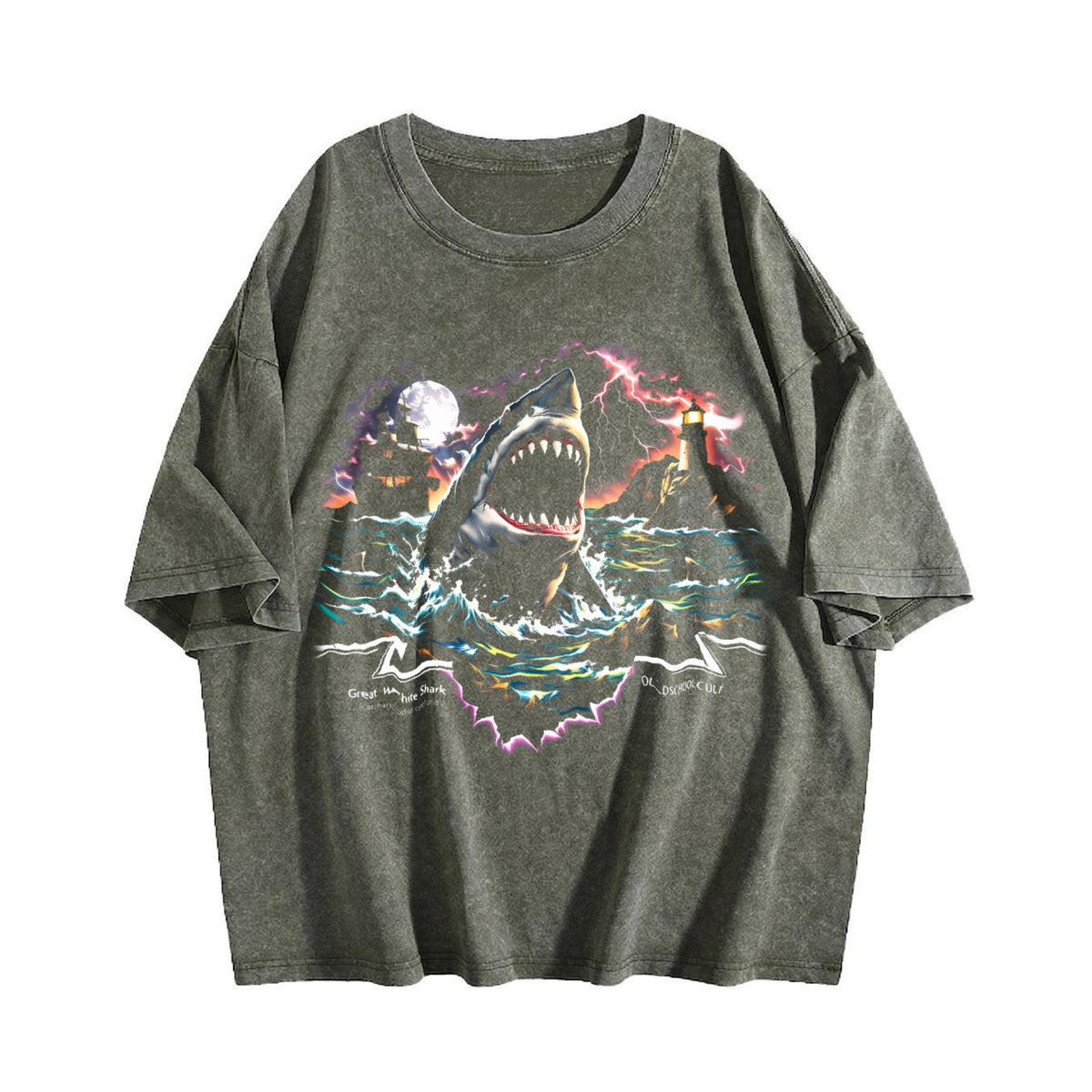 Great White Shark 90s Vintage Washed T-Shirt product image 4