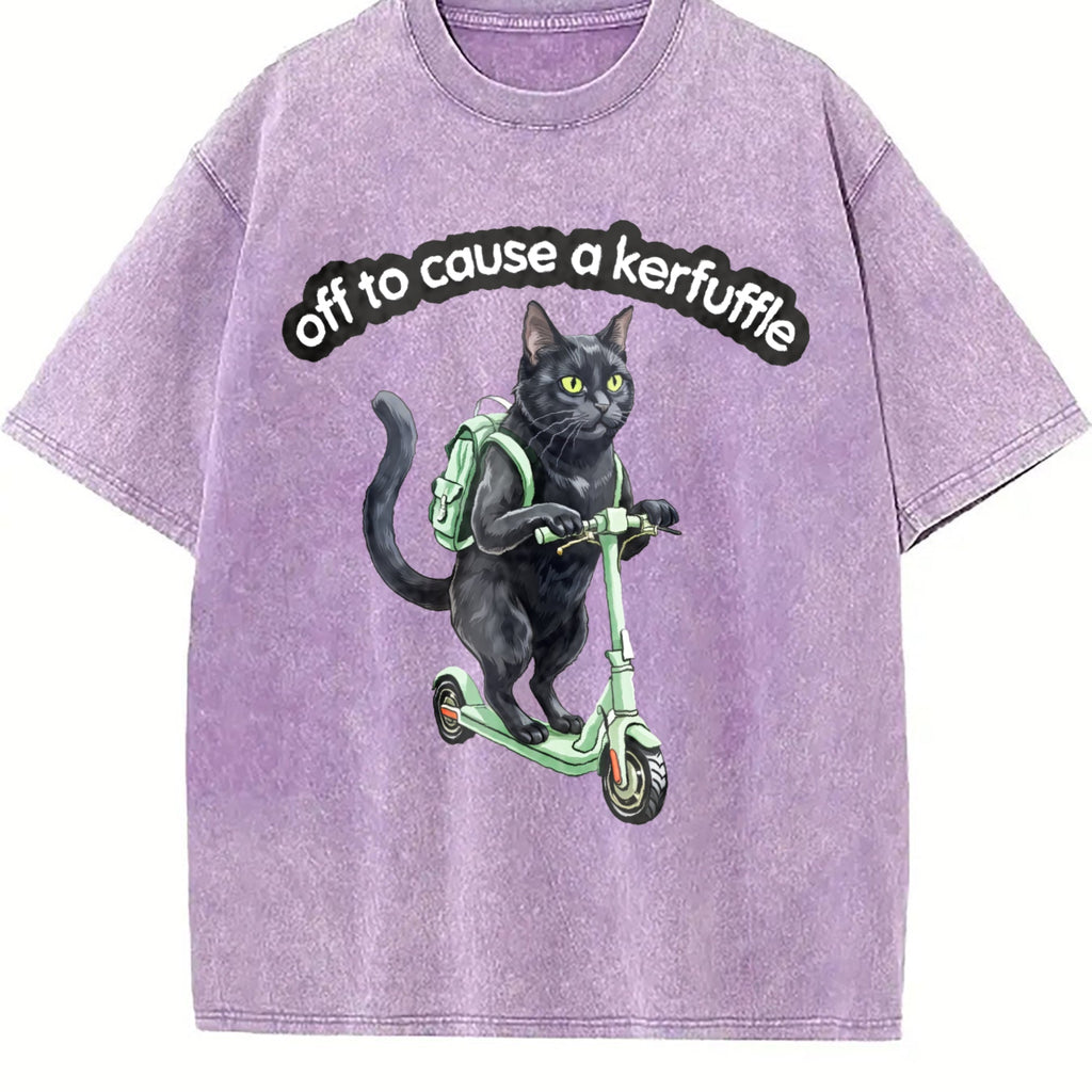 Funny Black Cat Scooter Off To Cause A Kerfuffle Boxy product image 6