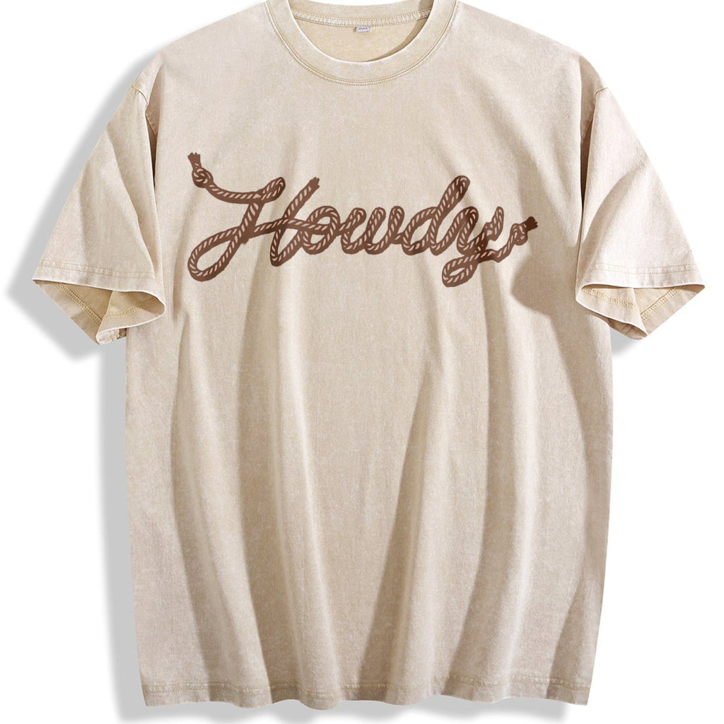 Howdy Rope Script Vintage Washed T-Shirt product image 1