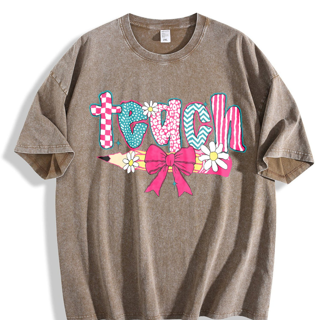 Checkered Teacher Vintage Washed T-Shirt product image 3