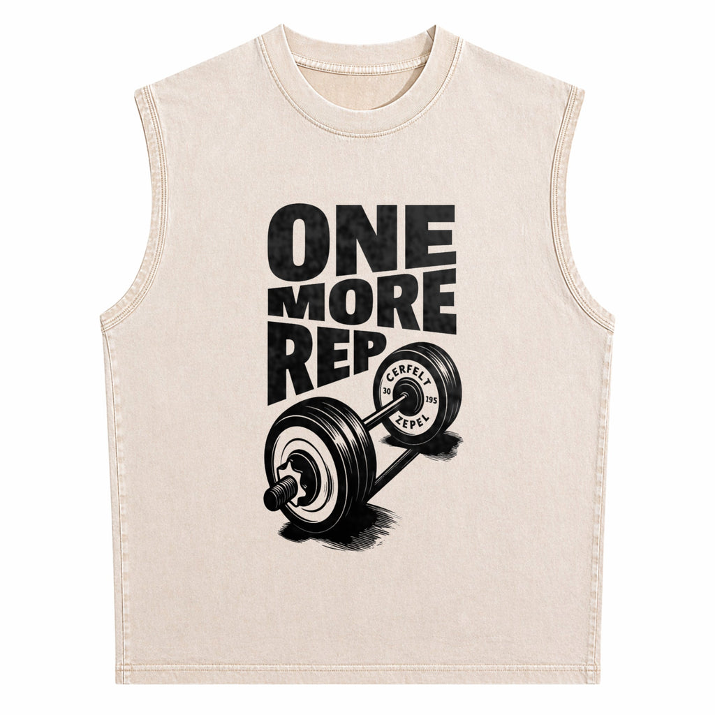 Funny Gym Workout - One More Rep Weightlifting Men's Washed Tank Top