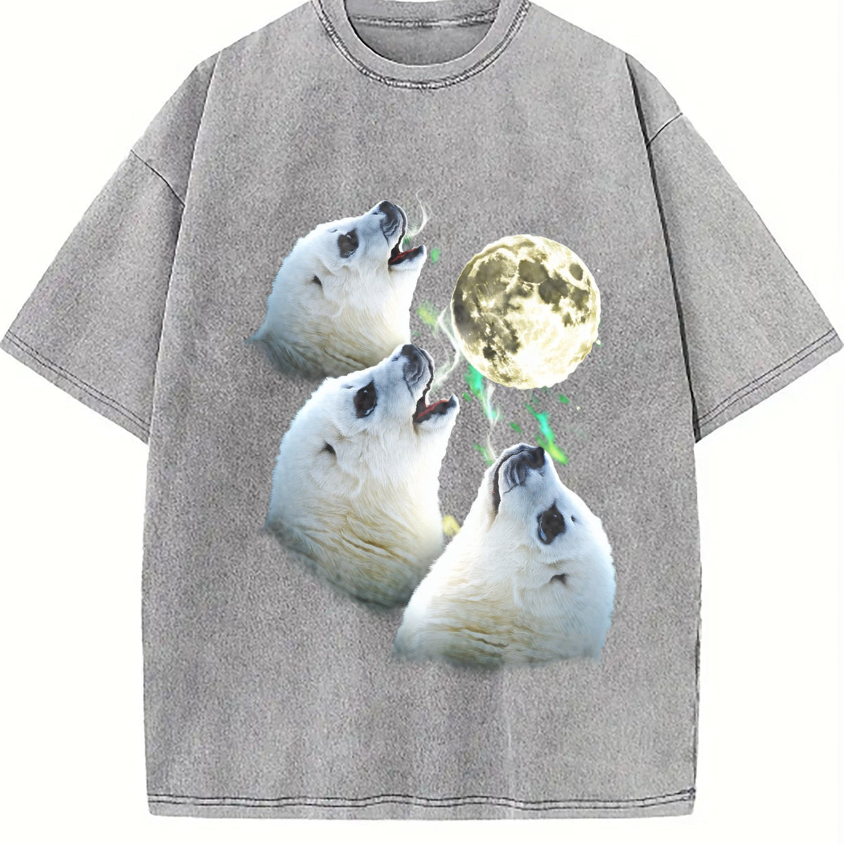 Baby Seal Moon Howling To 90s Vintage Washed T-Shirt product image 5