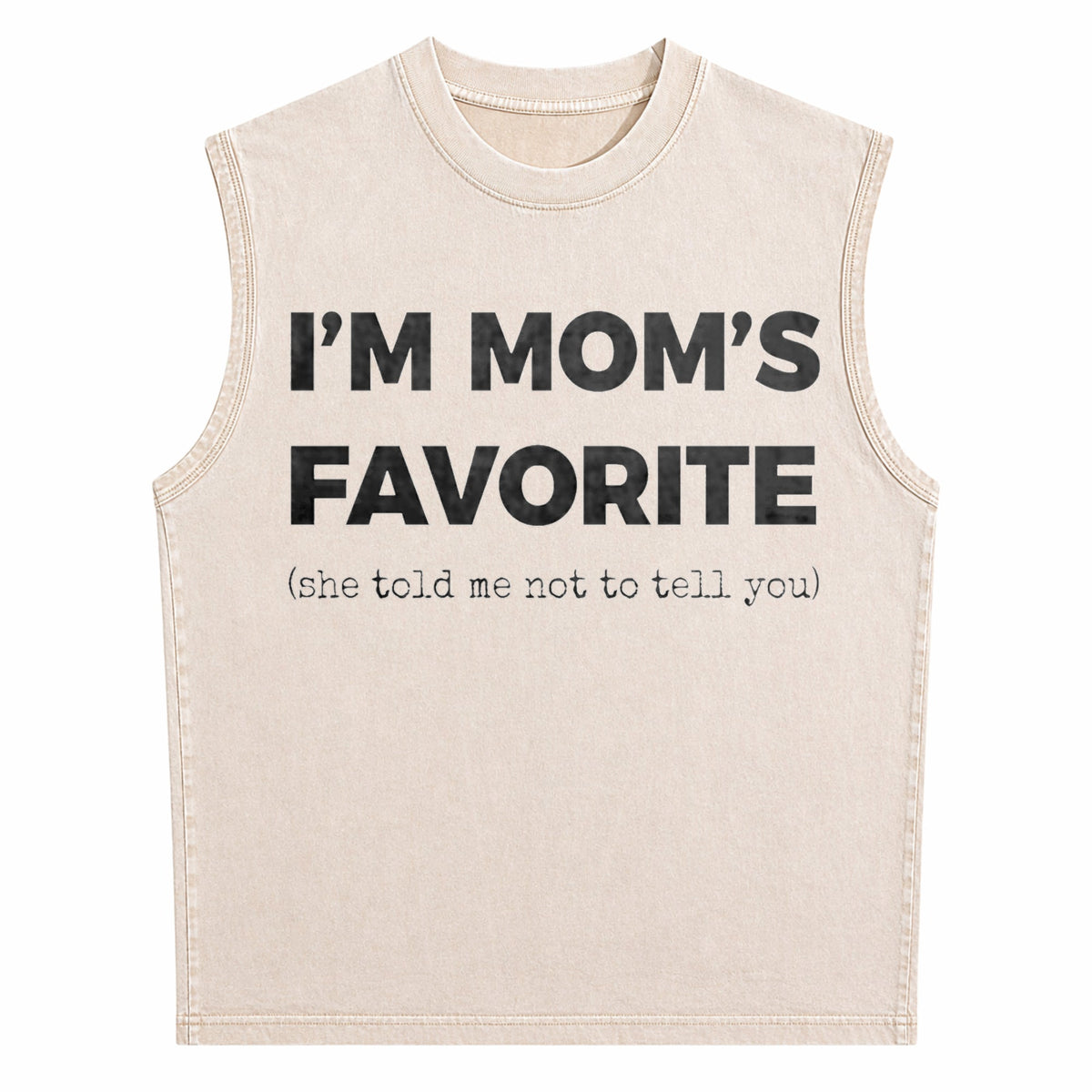 Funny Moms Favorite Son Daughter I'm Mom's Favorite Golf Men's Washed Tank Top