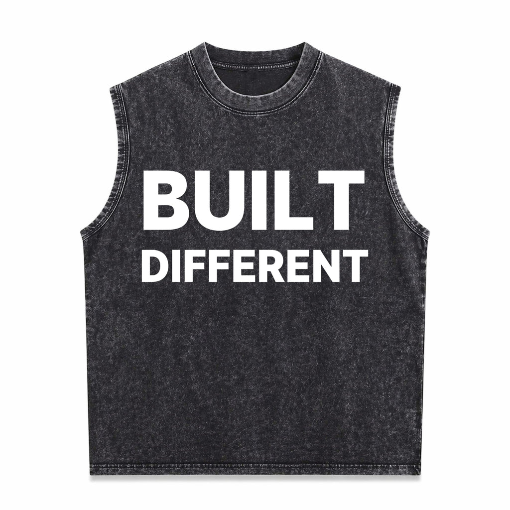 Built Different Men's Washed Tank Top