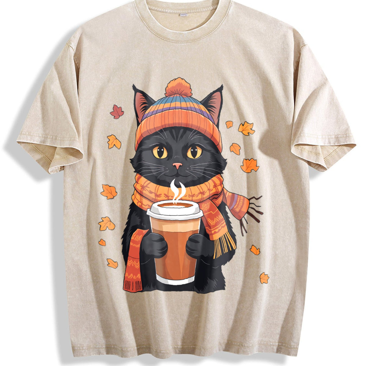 Winter Autumn And Atmosphere Black Cat Holding Vintage product image 1