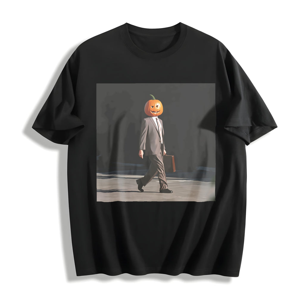 Dwight Pumpkin Head Business Cotton T-Shirt product image 1