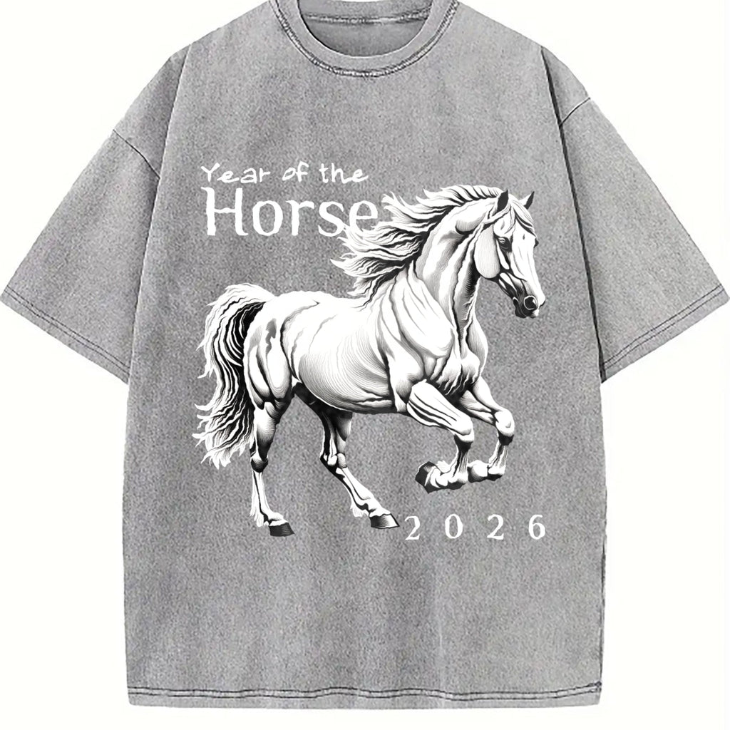 Galloping Horse Year Of The Vintage Washed T-Shirt product image 5