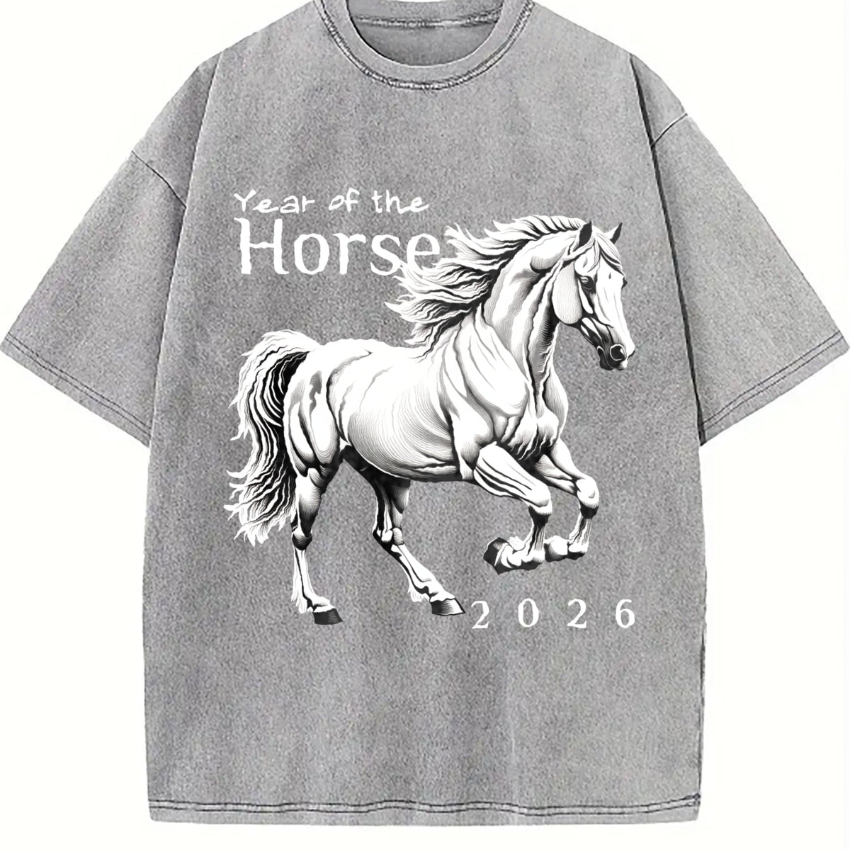 Galloping Horse Year Of The Vintage Washed T-Shirt product image 5