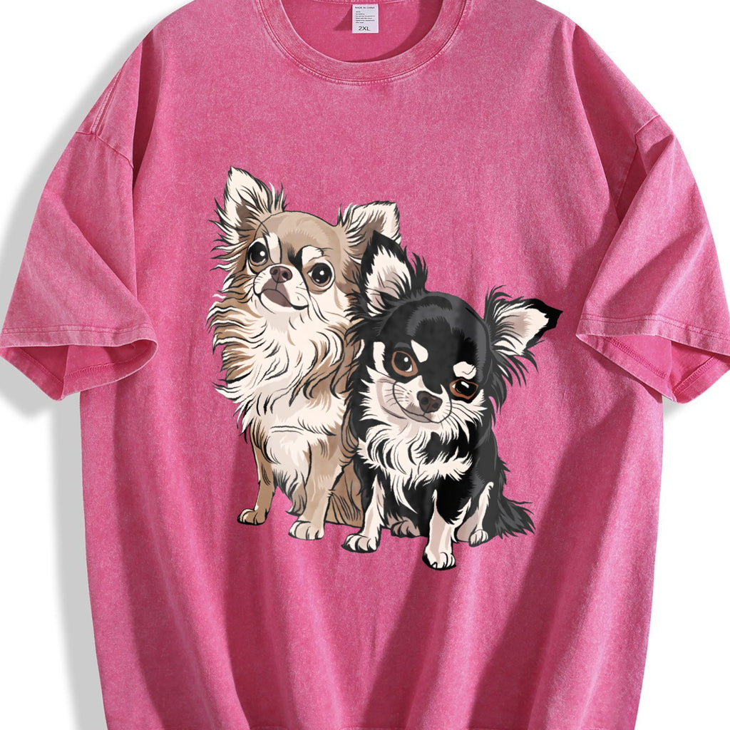 Long-haired Chihuahua Vintage Washed T-Shirt product image 7