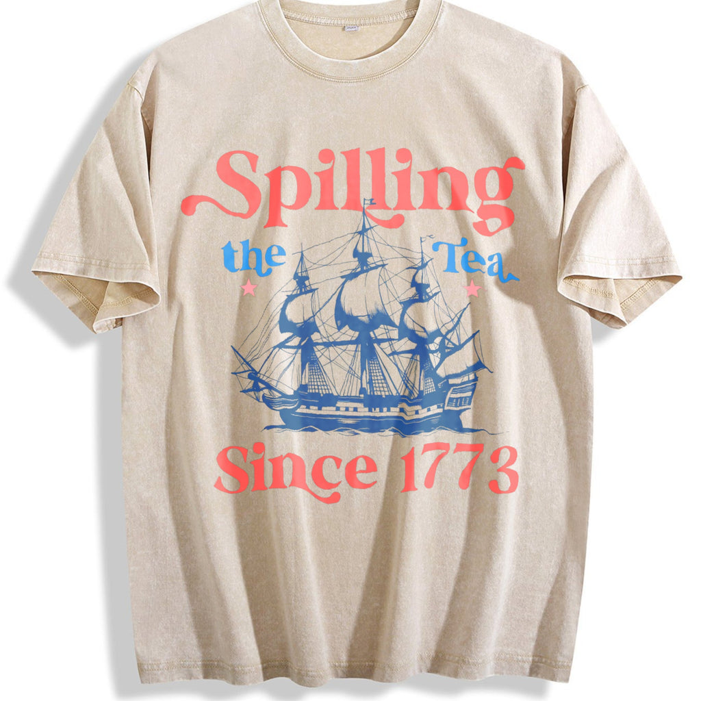 Spilling The Tea Since 1773 USA Patriotic Vintage Washed product image 1