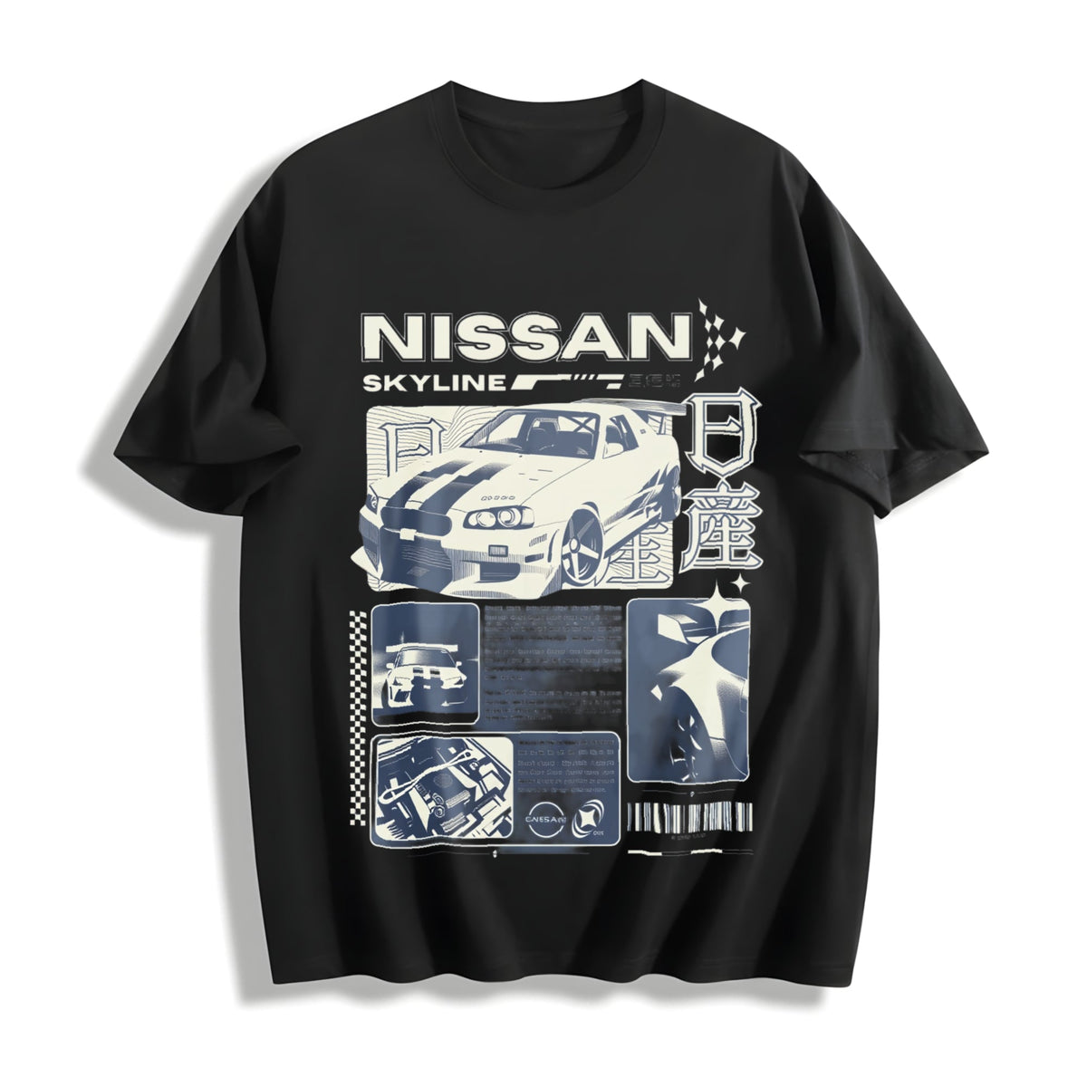 JDM Sports Car Denim Skyline Cotton T-Shirt product image 1