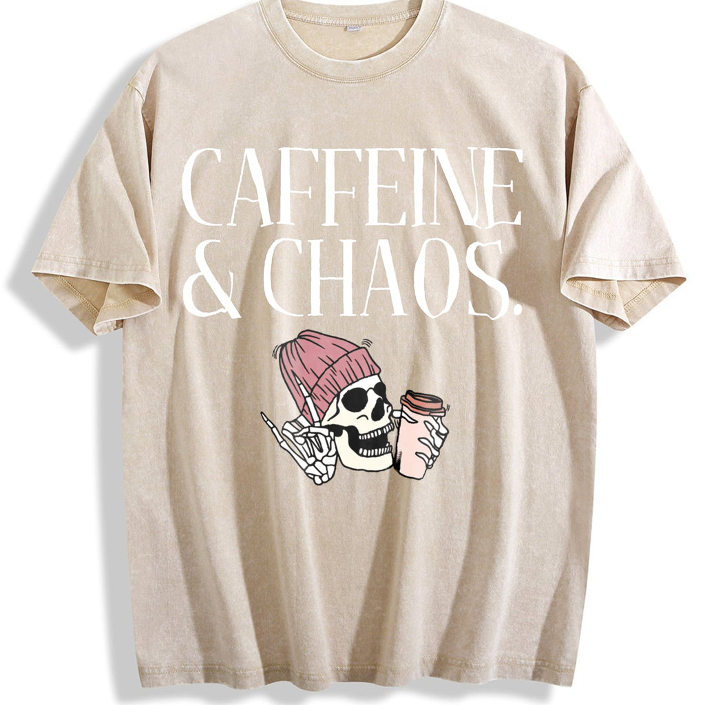 Caffeine And Chaos Vintage Washed T-Shirt product image 1