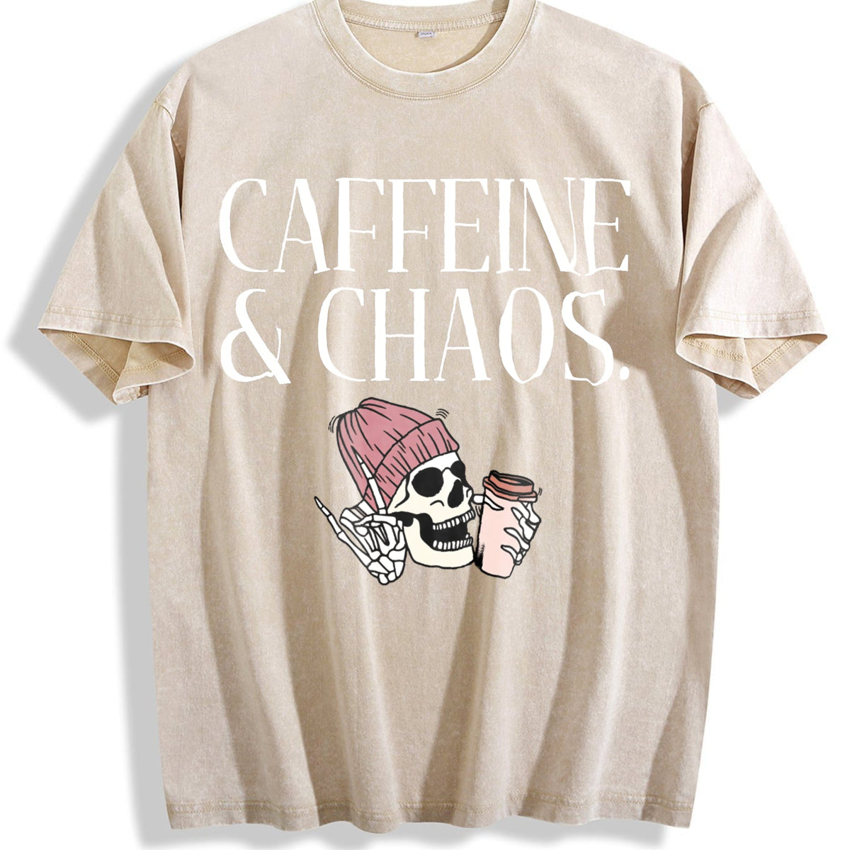 Caffeine And Chaos Vintage Washed T-Shirt product image 1