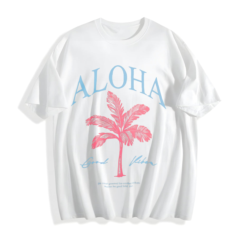 Aloha Tropical Palm Tree Cotton T-Shirt product image 2