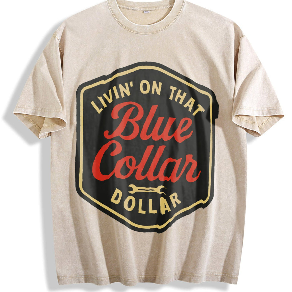 Living On That Blue Collar Dollar Western Cowboy Funny product image 1