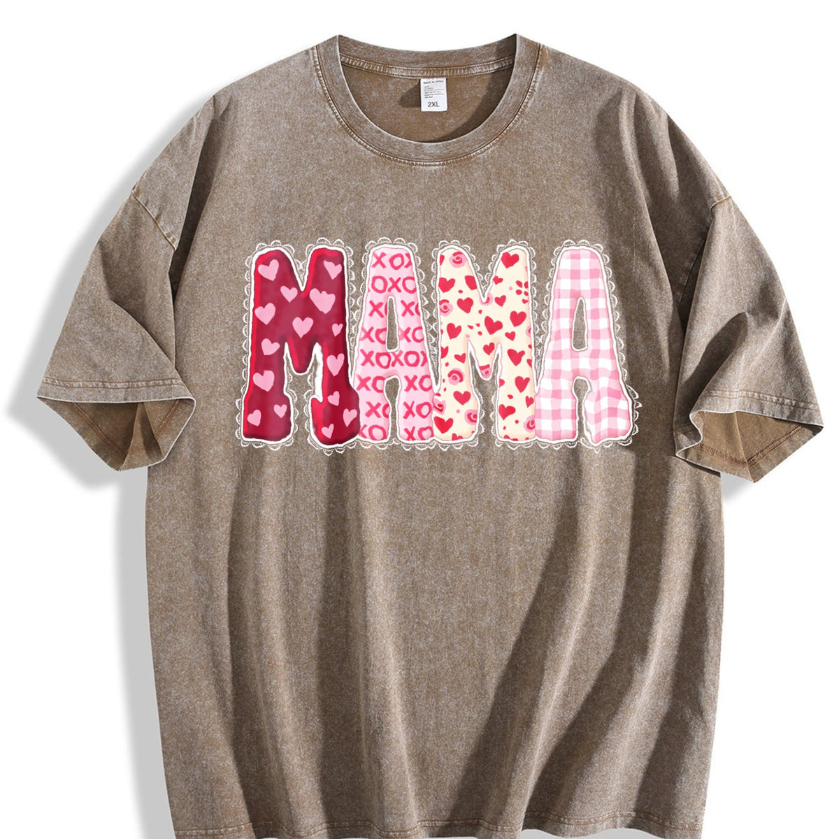 Valentines Mama Vintage Washed T-Shirt product image 3