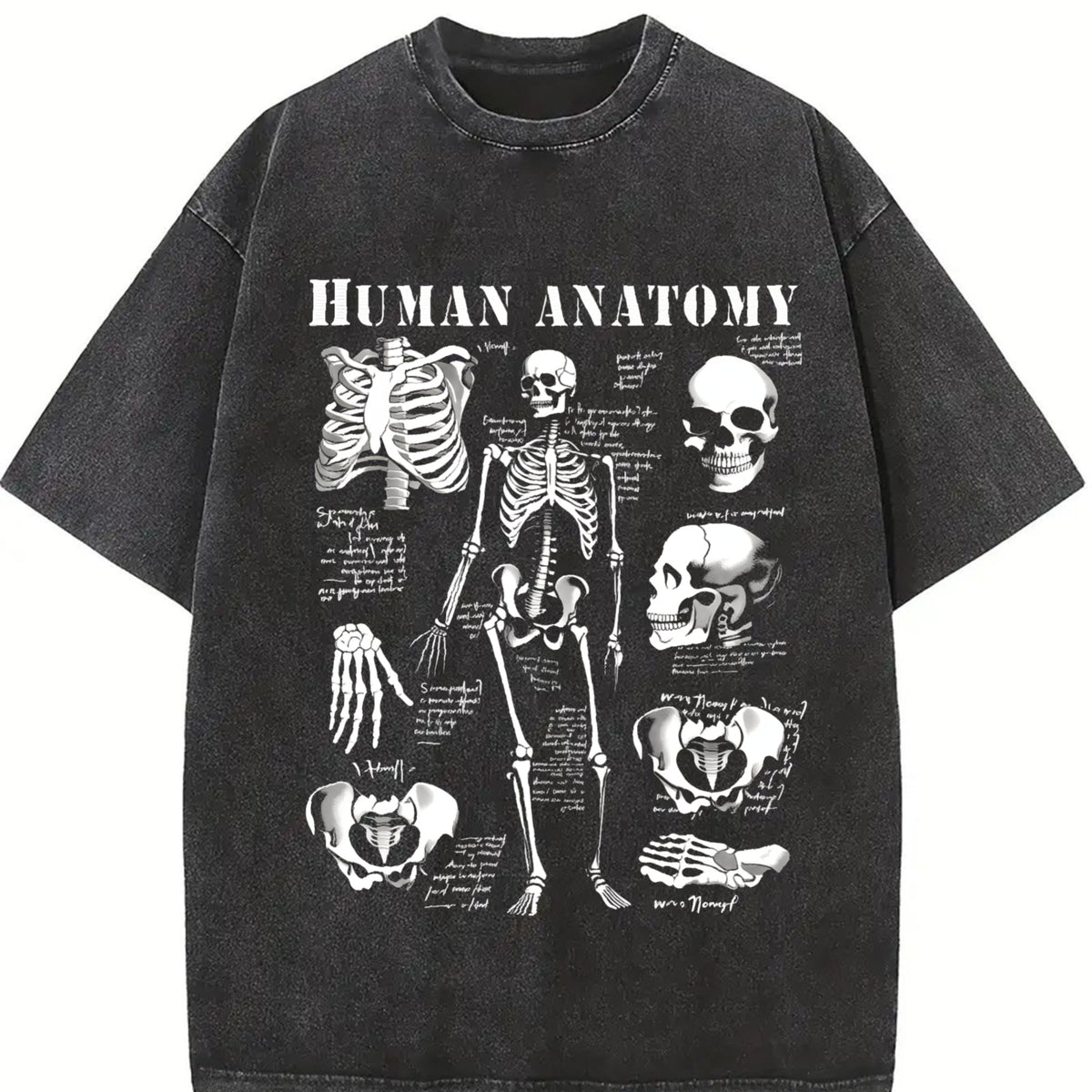 Anatomy Chart - Human Body Diagram Vintage Washed T-Shirt product image 2