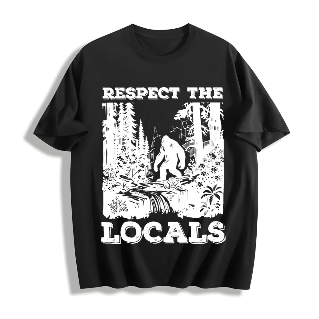 Respect The Locals Bigfoot Cotton T-Shirt product image 1